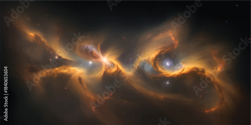 Burning orange flame light in the dark night with warm red and yellow glow