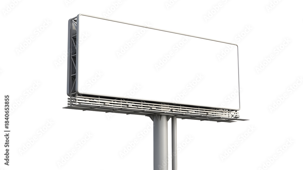 Obraz premium Blank white billboard structure ready for advertising design mockup presentation outdoor marketing