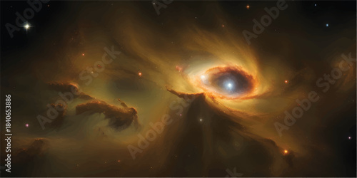 The vast, abstract nebula of the night sky reveals a shimmering galaxy of stars and planets in the mysterious cosmos