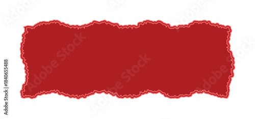 abstract red irregular torn paper border with rough wavy edges, perfect for frames, labels, banners, and decorative vector design use