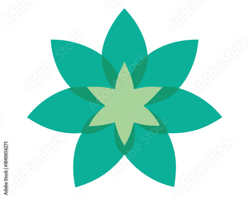 Vibrant Green Flower Design Isolated on Transparent Background