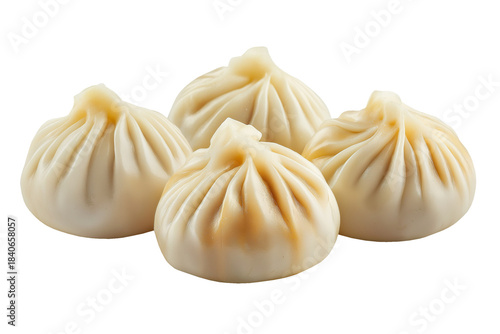 Steamed dim sum dumpling food, isolated on a white or transparent 