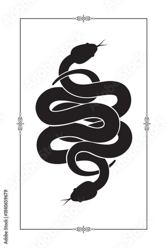 illustration of black snakes isolated on white background