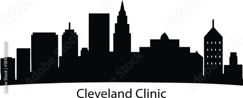 cleveland clinic silhouette vector illustraiton