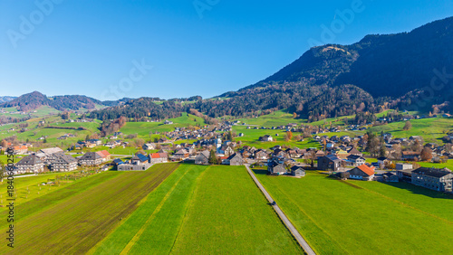The Village of Andelsbuch, Region of Bregenzerwald, State of Vorarlberg, Austria, Drone Photography