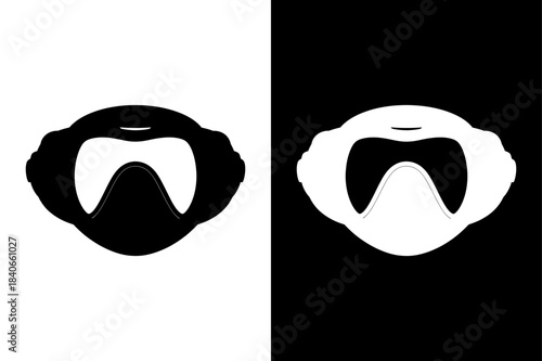 Snorkeling Mask Silhouette. Minimal Solid Vector Icon for Websites and Apps