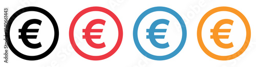 euro symbol set in colored ovals