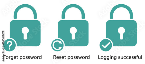 forgot reset password privacy icons