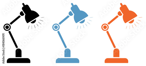 modern desk lamp vector set