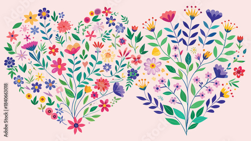 Two beautifully designed greeting cards with floral motifs, arranged next to each other on a simple, elegant surface..eps