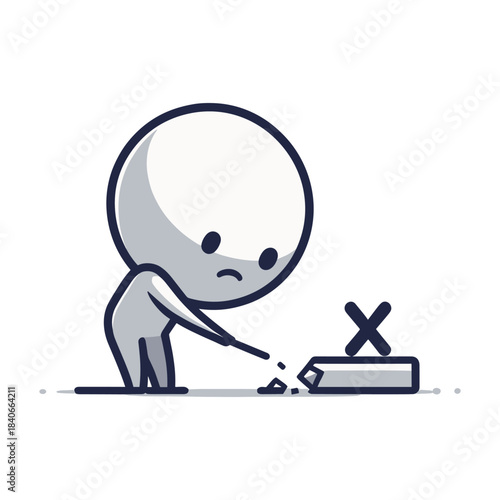 First Failure – Disappointment Stickman Figures Vector Design