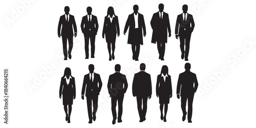 Man, woman, girl and couple walking with backpacks, family, back view, cartoon characters, people silhouettes, vacation clothes. Flat icon design, vector isolated on white, different nationalities