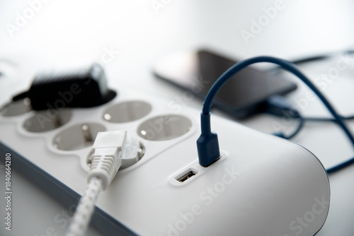 Smartphone charging at home with smart power strip