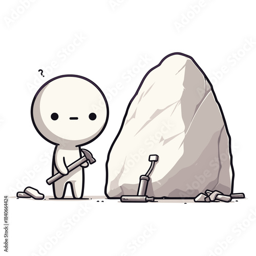 First Strike – Uncertain But Hopeful Stickman Figures Vector Design