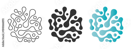 Probiotics bacteria graphic icons set. Probiotics signs isolated on white background. Vector illustration