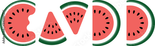 Colorful Watermelon Slices Illustration Summer Refreshment