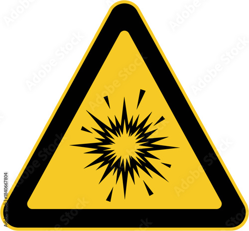 Explosion hazard warning sign illustration, safety awareness symbol, explosive materials risk concept