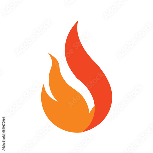 Fire flame icon vector isolated on white background minimalist design