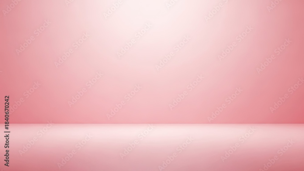 Fototapeta premium Soft pink gradient studio background with subtle lighting and floor transition image photo