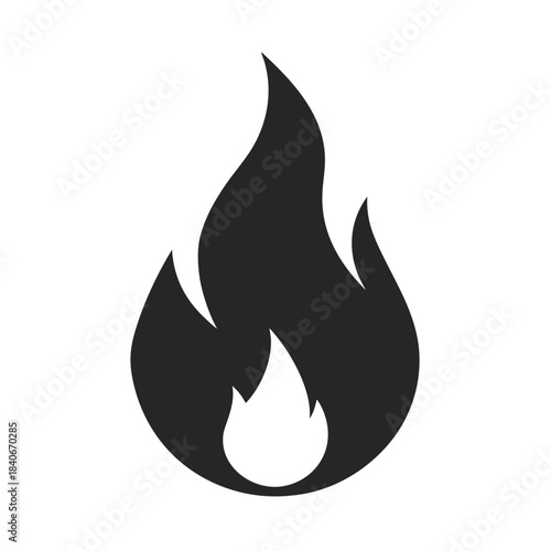 Fire flame  vector icon on white background