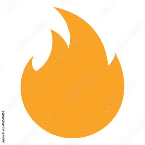 Fire flame icon vector isolated on white background minimalist design