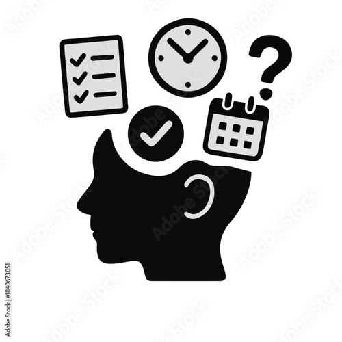 "Mental Load" icon: a head full of floating to-do list icons.