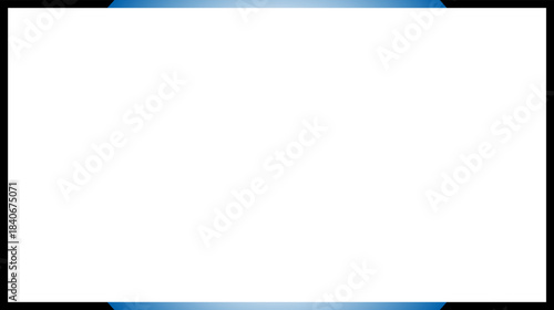 Blue metal frame isolated on transparent background. Realistic steel rectangle photoframe template for pictures and design projects