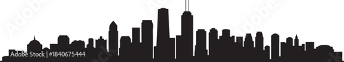 panoramic city skyline poster. design Vector black silhouette