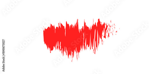 red paint abstract isolated brush strokes on white background