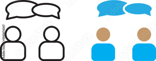 Speaking icon set, Talk person sign or symbol, Voice command, speech icon for interact, vector illustration on white background.