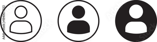 username icon set, with a white background.	