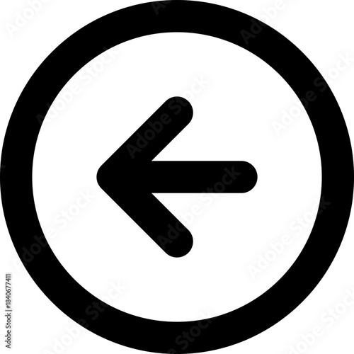 Arrow left circle icon - back return outline