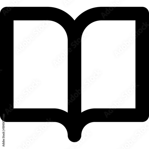 Book open icon - read pages education outline