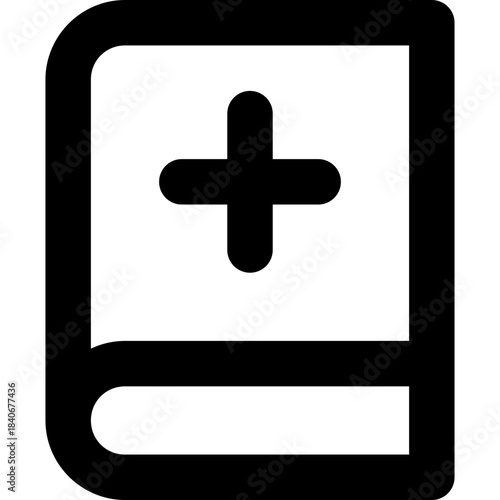 Book plus icon - add new library outline