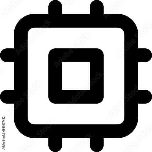 Chip icon - CPU processor computer outline