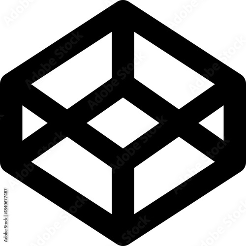 Codesandbox icon - cube 3D development outline