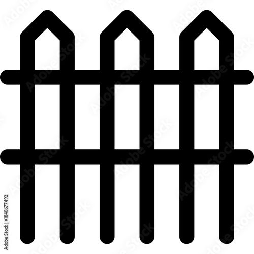 Fence icon - barrier garden boundary outline