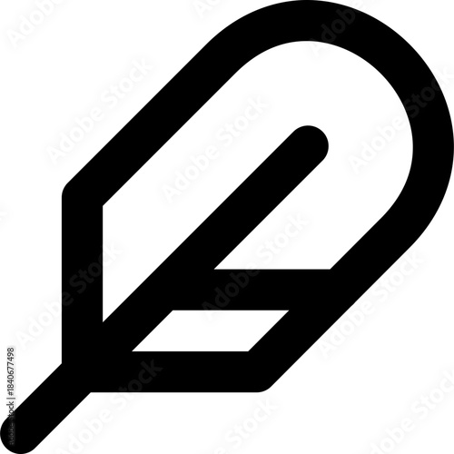 Feather icon - quill write light outline