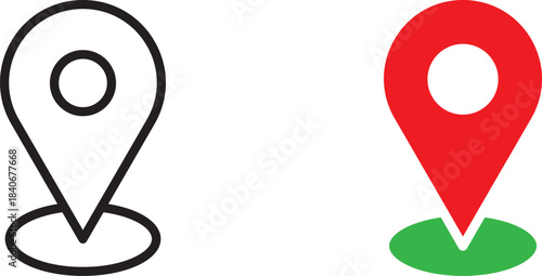 location icon set, with a white background.	
