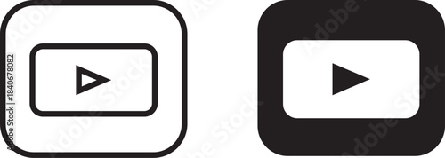 media icon set, with a white background.	