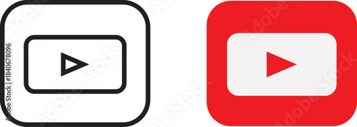 media icon set, with a white background.	