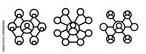 Molecular structures with atoms and bonds in a scientific illustration