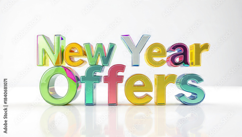Fototapeta premium New Year Offers 3D Text
