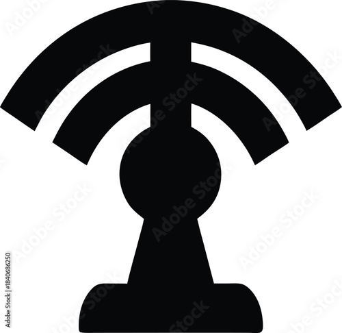 wifi silhouette icon vector on transparent background