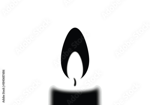 Minimalist Candle Flame Icon Design for Digital Use