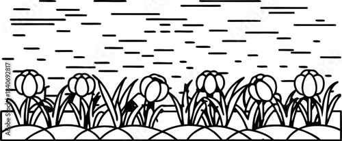 glitch art digital garden with corrupted pixels an