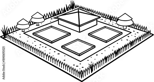 top down flat lay composition of gardening tools a