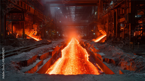 “Nickel ore being processed inside a high-temperature electric phosphate smelting furnace, showcasing industrial metallurgy and heavy manufacturing.”