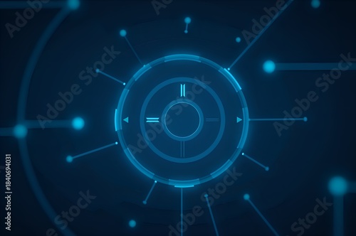 Abstract Circular Graphic with Glowing Lines
