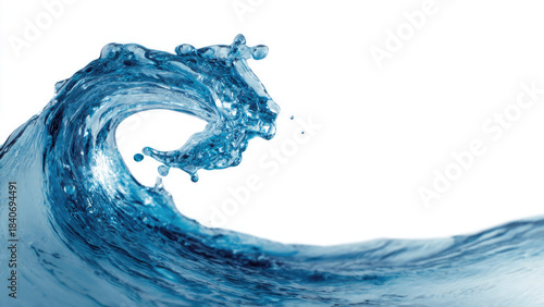 Fototapeta Naklejka Na Ścianę i Meble -  Blue Water Wave Isolated on White